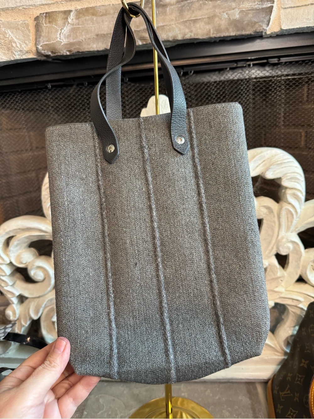 Hermes Gray Casual Tote